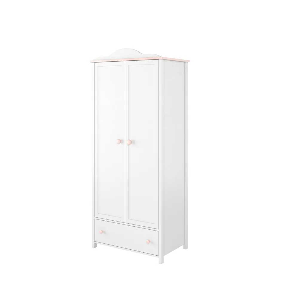 LUNA LN-12 - szafa 2d dzielona - biały/różowy